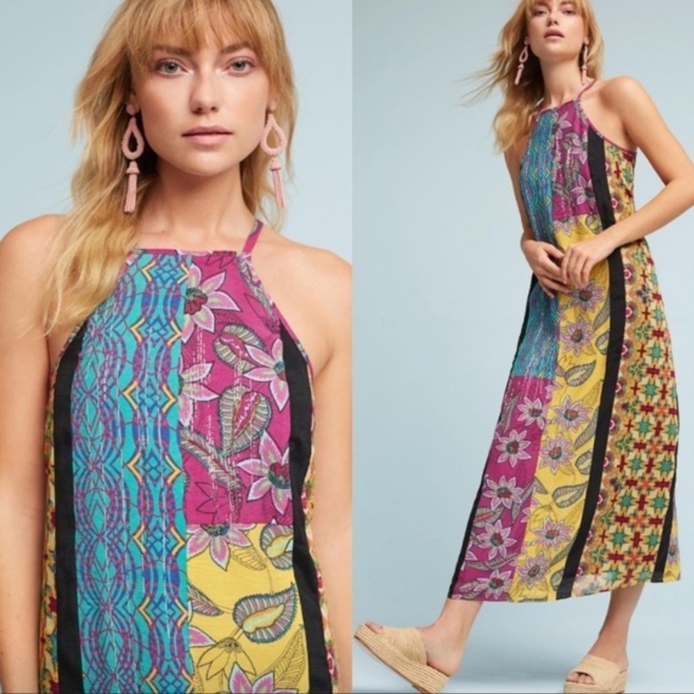 Anthropologie Floreat Henrie Beaded Maxi Dress